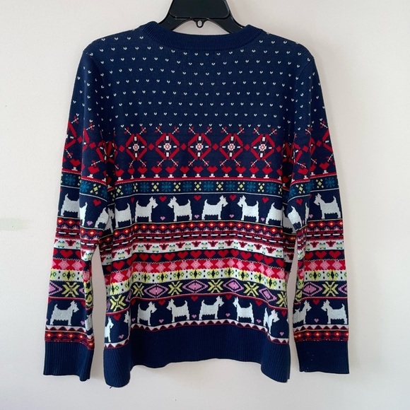 Charter Club Petite Fair Isle Scottish Terrier Crew Neck Sweater Size XL Petite - Picture 8 of 9